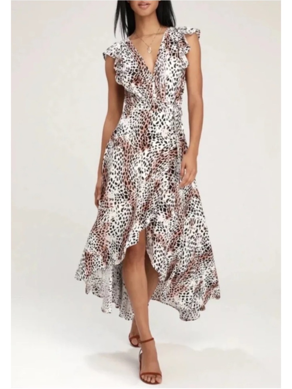 KIVARI | NEW Zephyr Wrap Maxi Dress in Leopard Print, Size Medium - Picture 5 of 14